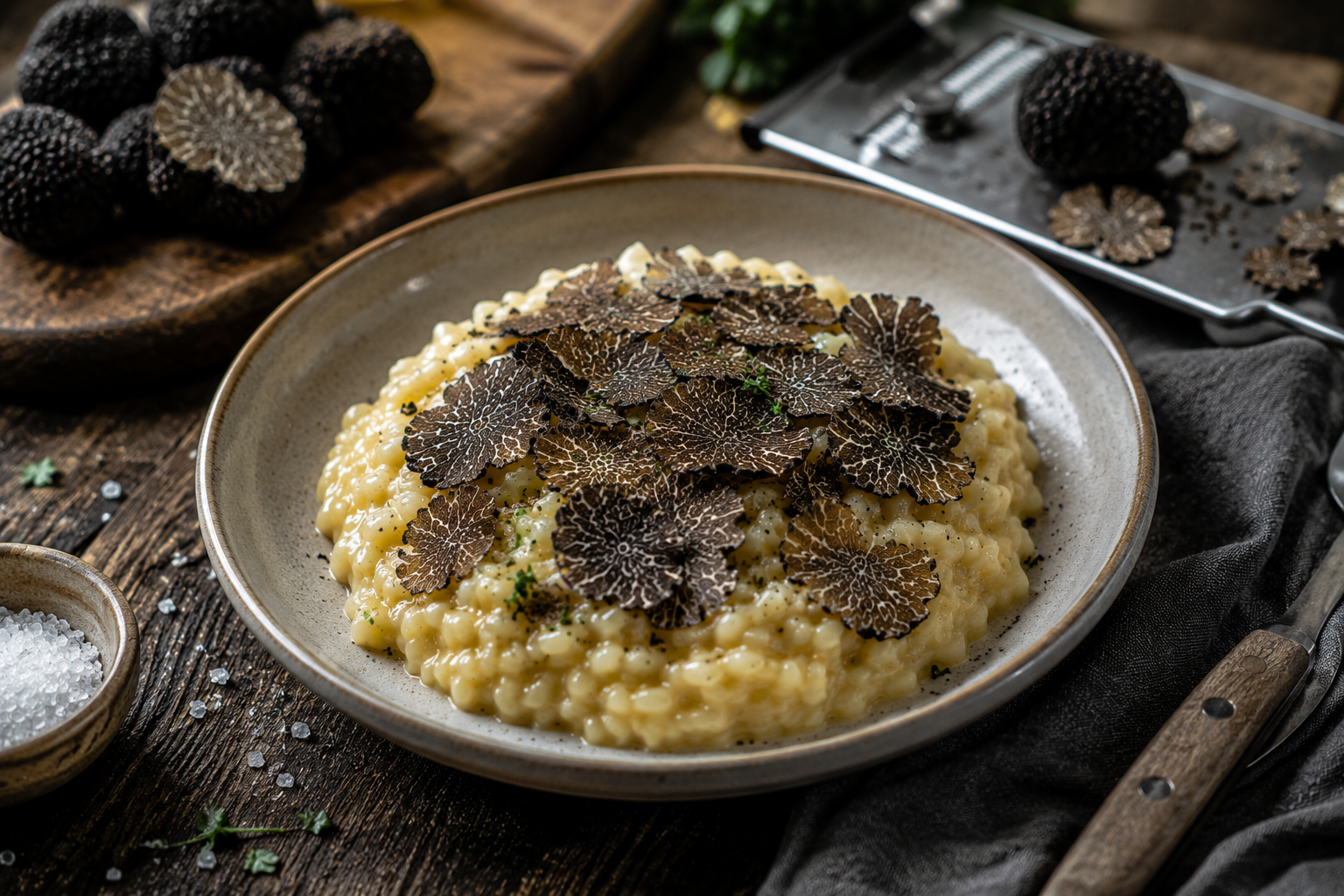  Black truffle risotto with fresh Tuber melanosporum