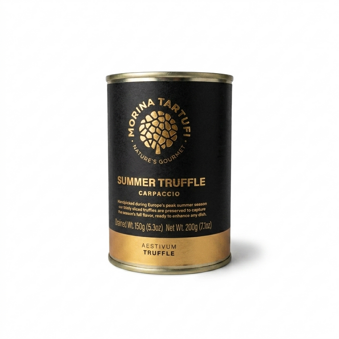 Sliced Tuber aestivum summer truffle carpaccio