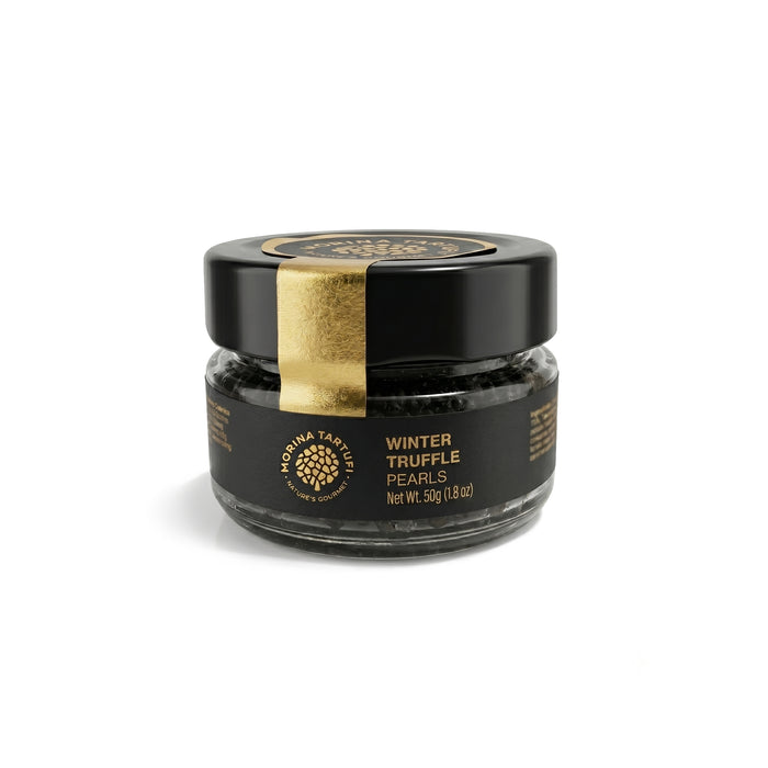 Black truffle pearls made with Tuber melanosporum