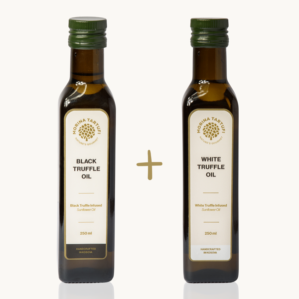 Morina Tartufi black and white truffle-flavored oil set