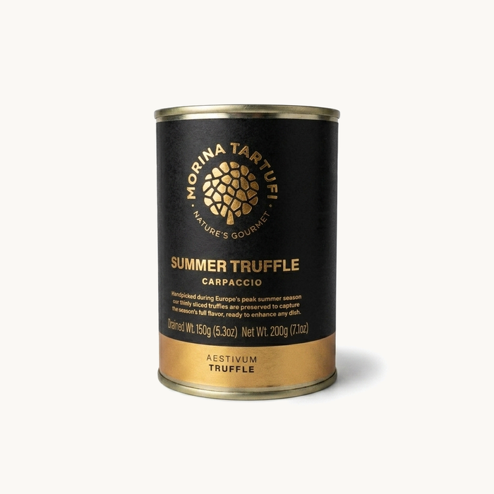 Sliced Tuber aestivum summer truffle carpaccio