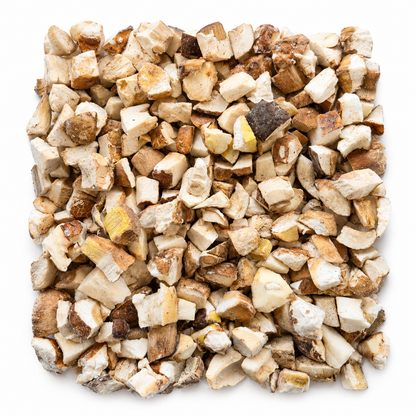 Oregon frozen porcini mushroom cubes on a clean white background1